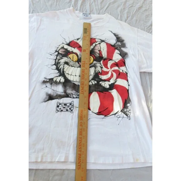 VTG 90s Cheshire Cat T Shirt Andazia Alice In Wonderland USA Made, Single Stitch